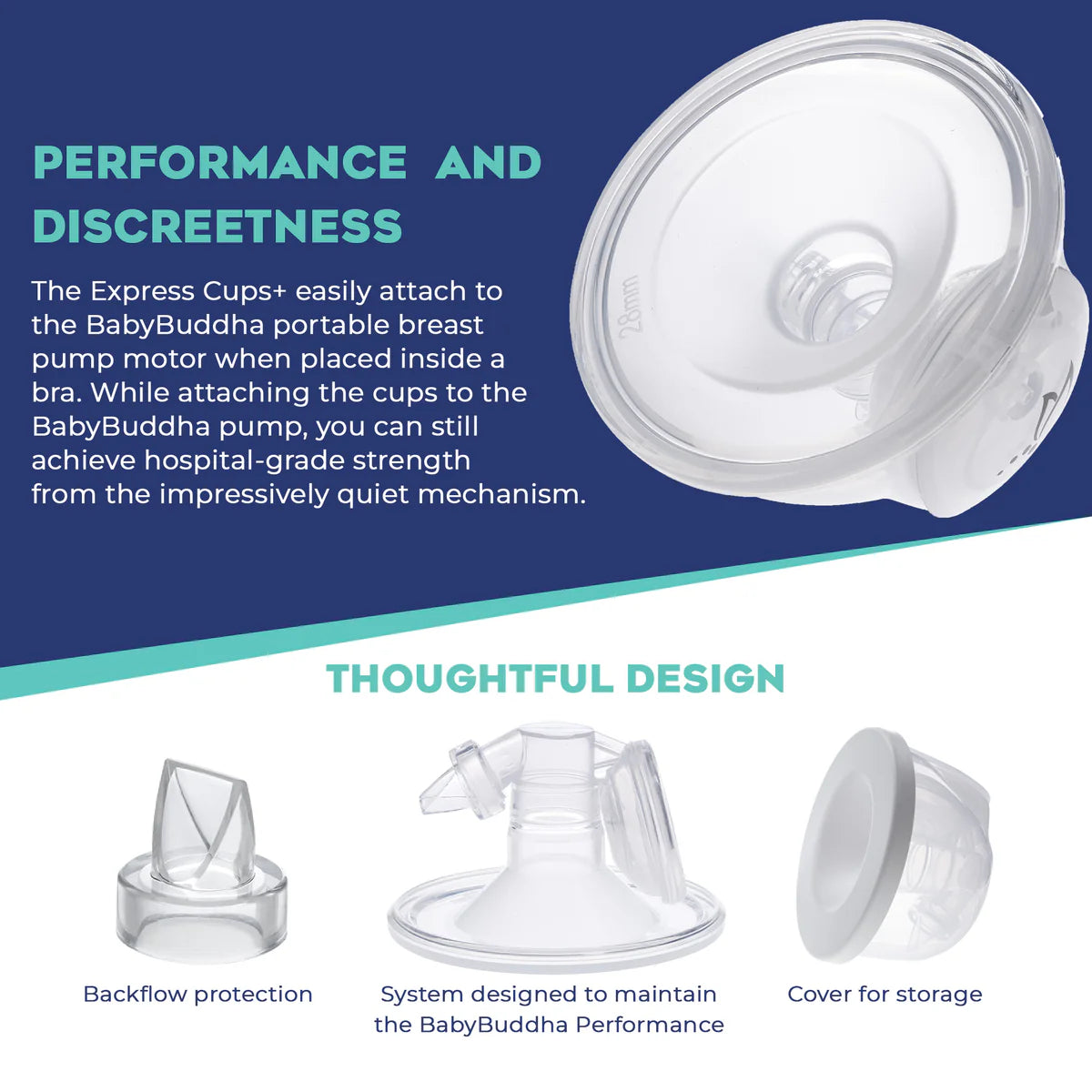 BabyBuddha Hands-Free Breast Pump Collection Cups (22/24 mm)