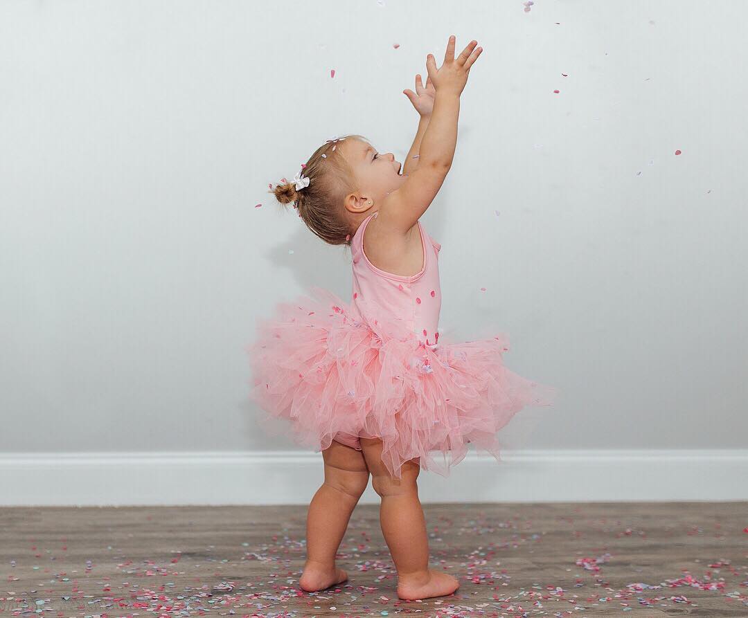 baby girl wearing iloveplum B.A.E Tutu Dress - Penelope Pink
