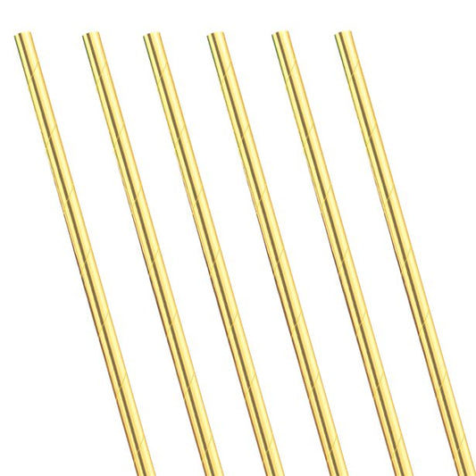 Baby Shower Gold Paper Straws
