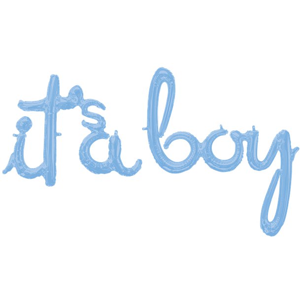 It's A Boy Phrase Balloon - Baby Blue Foil