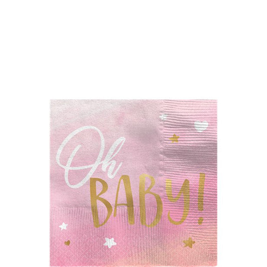 Baby Shower Pink Paper Napkins