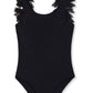 Stella Cove Tank With Petals Swimsuit - Black