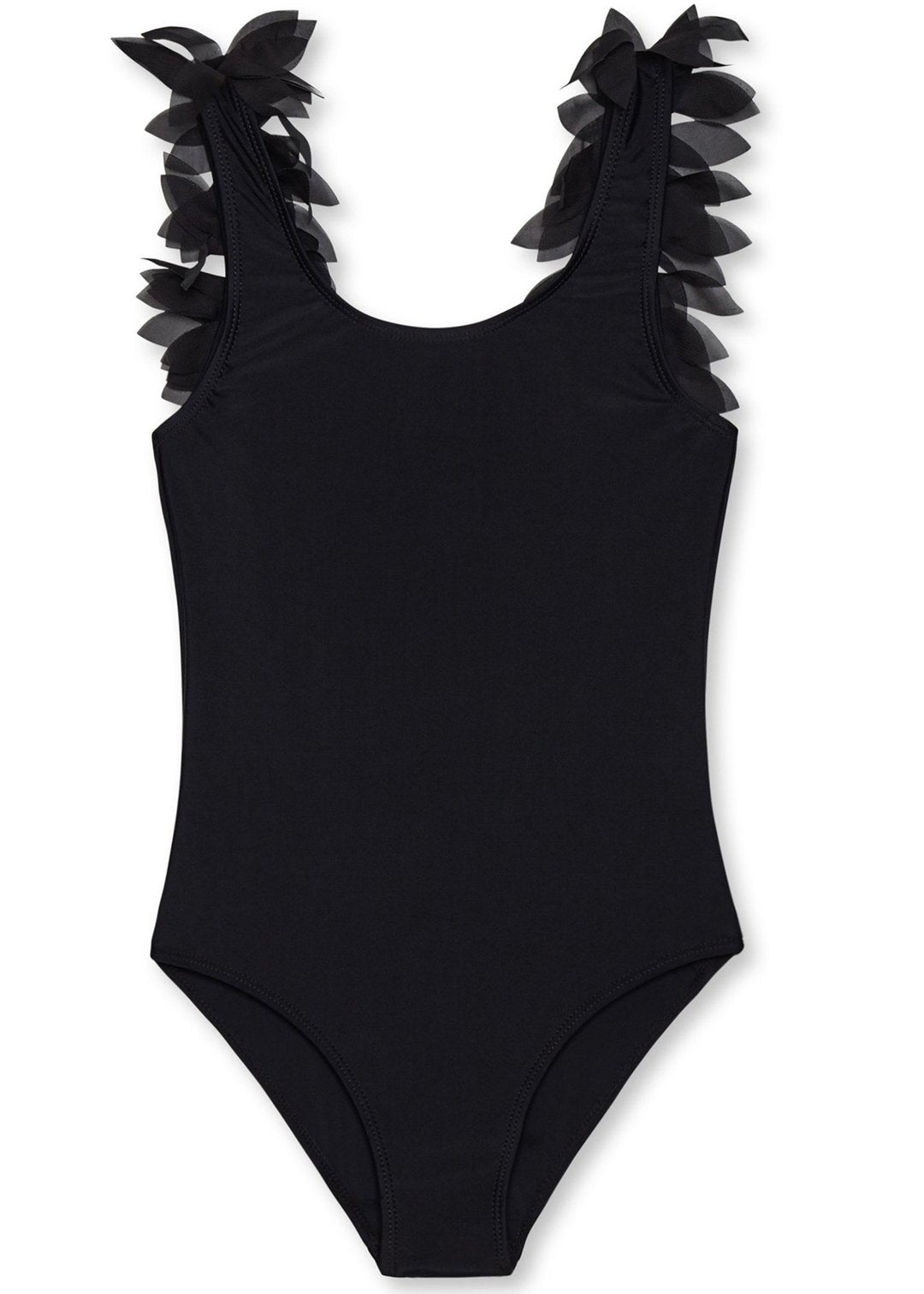 Stella Cove Tank With Petals Swimsuit - Black