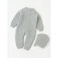 Crochet Jumpsuit & Hat Set - Grey