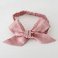 Linen Bow Headband - Dusty Pink