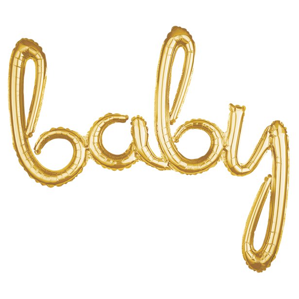 Gold Baby Phrase Balloon - Gold Foil