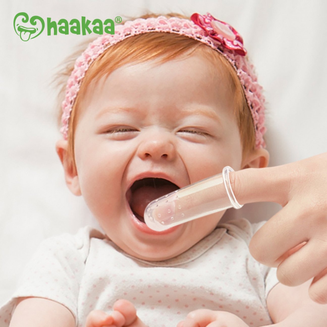 Haakaa Silicone Finger Toothbrush - Clear