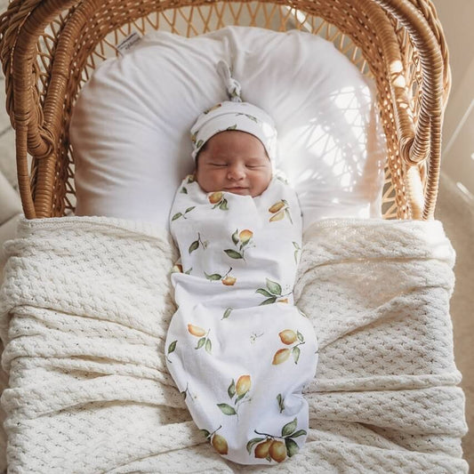 Snuggle Swaddle & Beanie Set - Lemon