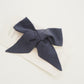 Linen Bow Headband - Navy