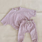 Tiny Trove Romy French Terry Lounge Set - Powder Pink