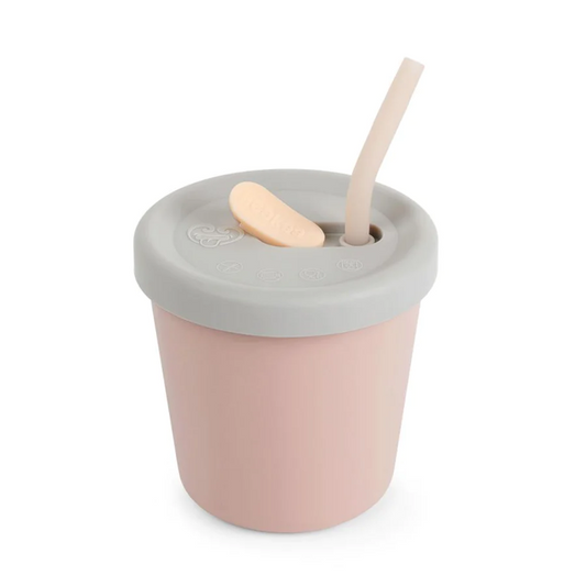 Haakaa Silicone Sippy Straw Cup - Blush