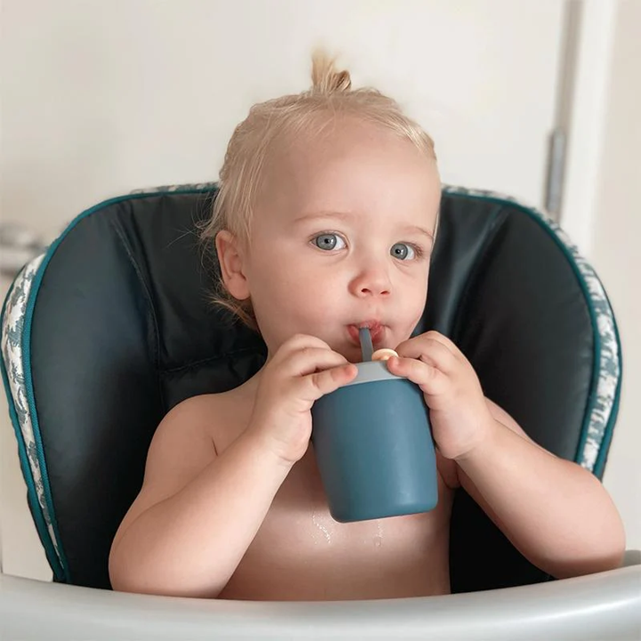 Haakaa Silicone Sippy Straw Cup - Blush