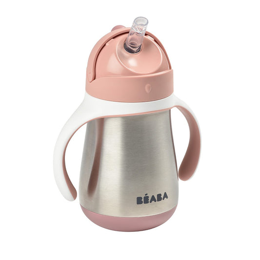 Beaba Stainless Steal Straw Cup - Old Pink
