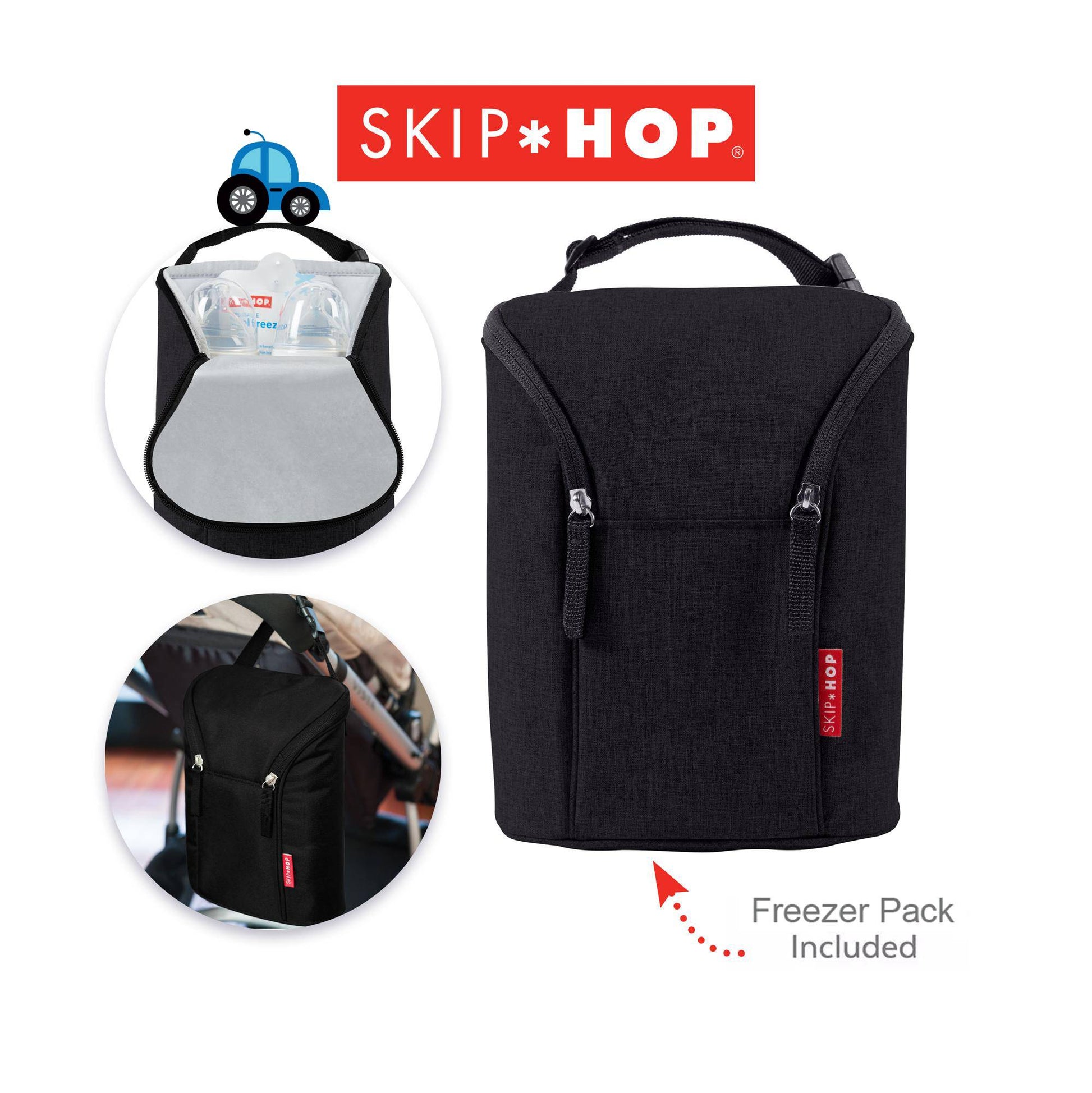 SkipHop Grab & Go Double Bottle Bag - Black Accessories