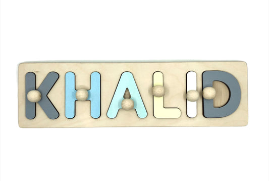 Wooden Name Puzzle - Khalid