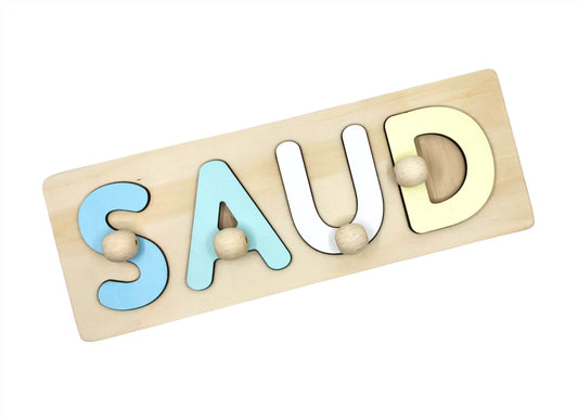 Wooden Name Puzzle - Saud