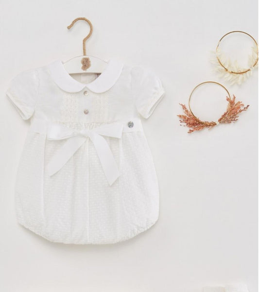 Paz Rodriguez Bow Romper - Ivory