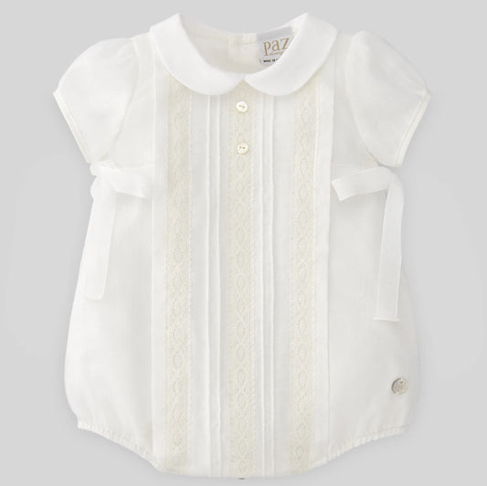 Paz Rodriguez Woven Romper - Ivory