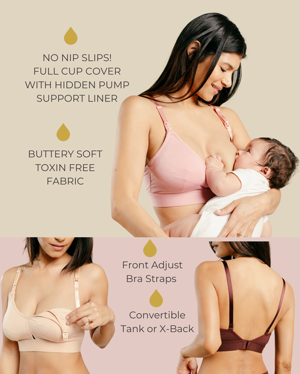 Simple Wishes SuperMom Nursing And Pumping Bralette - Sunkissed Rose