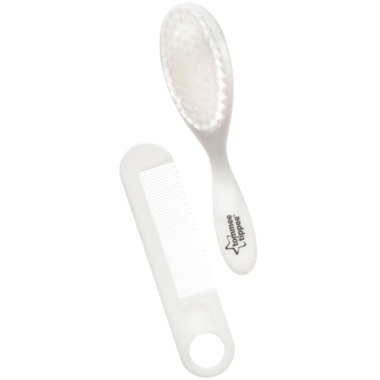 Tommee Tippee Essentials Baby Brush and Comb Set (2 pcs) - White