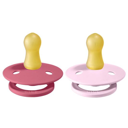 Bibs Colour Pacifier 2pc - Coral / Baby Pink
