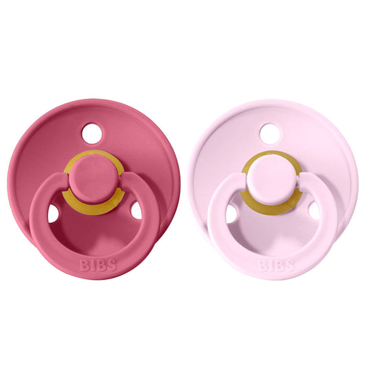 Bibs Colour Pacifier 2pc - Coral / Baby Pink