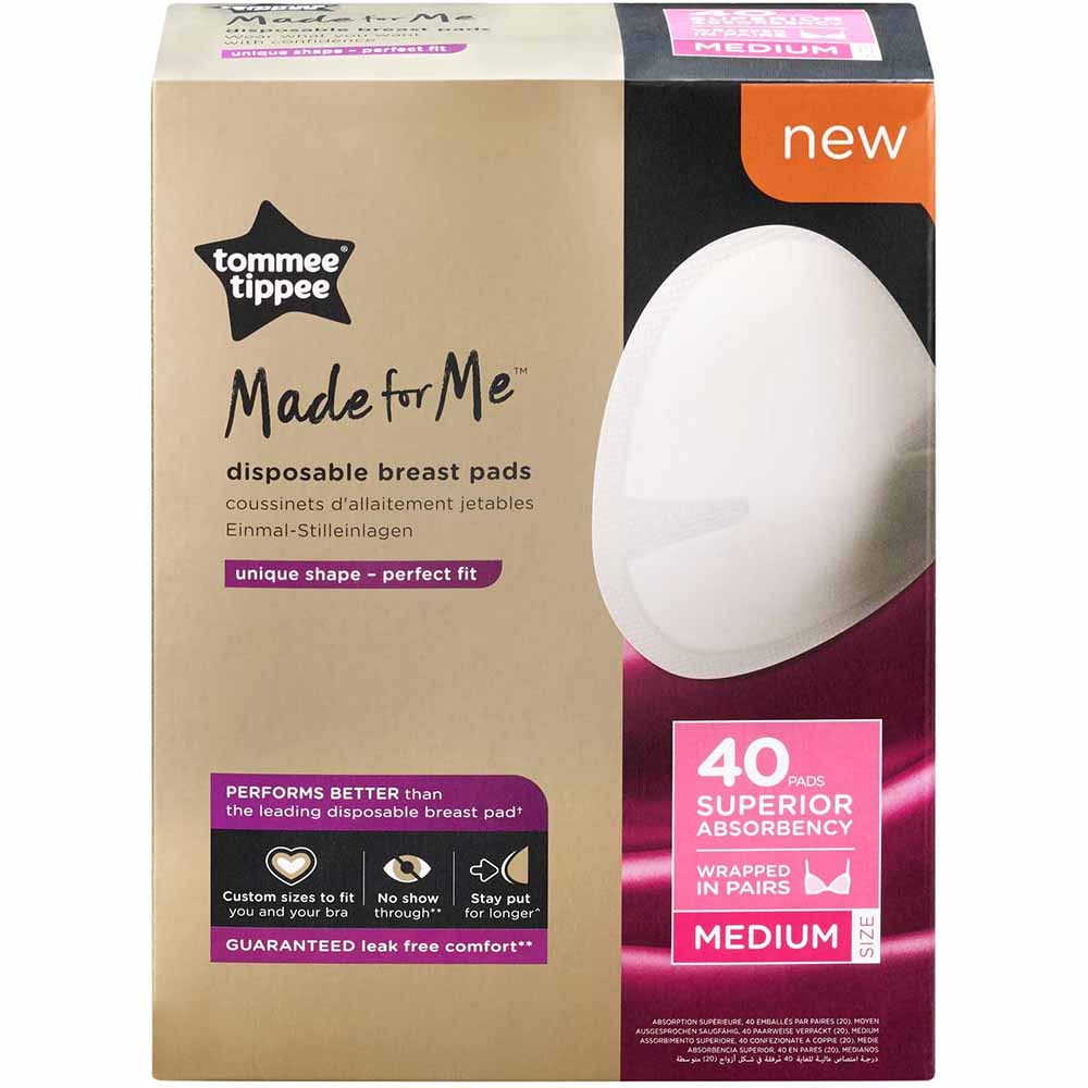 Tommee Tippee Made for Me Disposable Breast Pads (40 pieces) - Medium