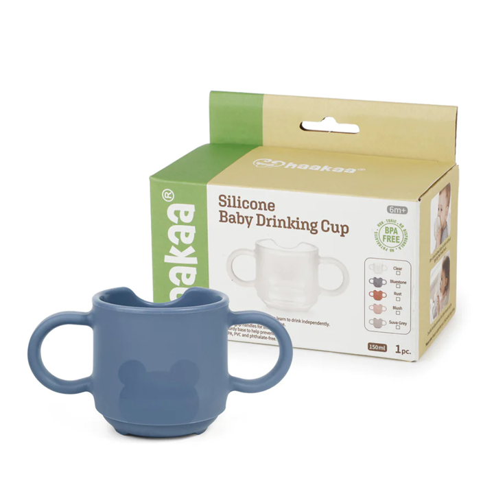 Haakaa Silicone Baby Drinking Cup - Bluestone