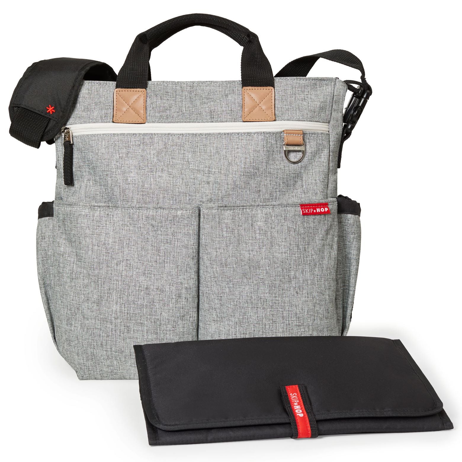 SkipHop Duo Signature Diaper Bag Grey Melange B FOR BABY KSA