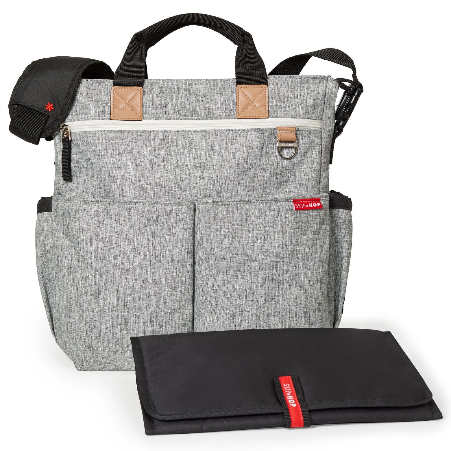 SkipHop Duo Signature Diaper Bag - Grey Melange