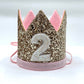 Baby Girl Glitter Gold & Pink Crown - 2