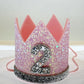 Baby Girl Glitter Silver & Pink Crown - 2