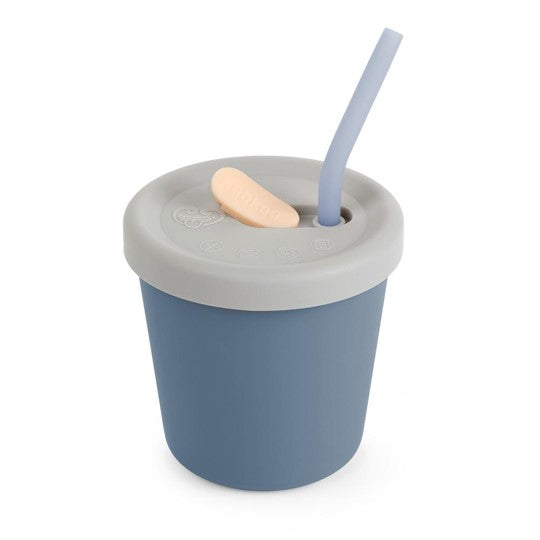 Haakaa Silicone Sippy Straw Cup - Bluestone