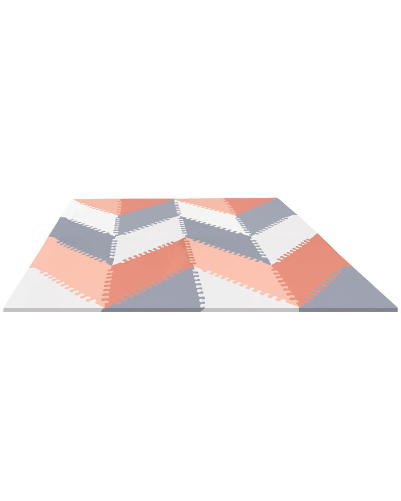 SkipHop Playspot Geo Floor Tiles - Grey & Peach