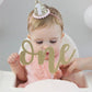 Baby Girl Glitter Gold & Baby Pink Tiny Hat - 1