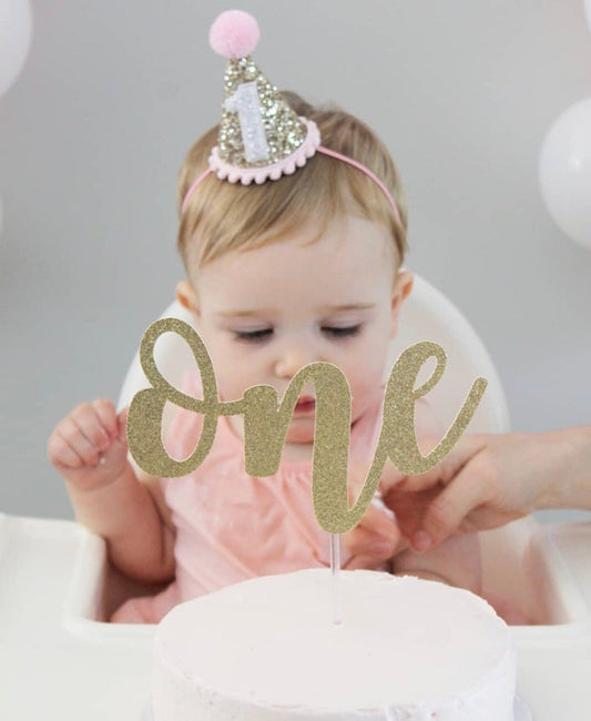 Baby Girl Glitter Gold & Baby Pink Tiny Hat - 3